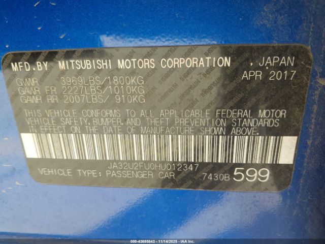 2017 MITSUBISHI LANCER JA32U2FU0HU012347 Photo 8