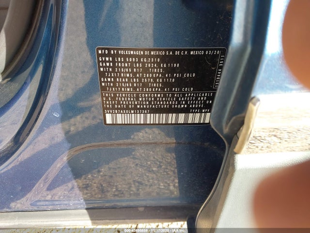 2020 VOLKSWAGEN TIGUAN 3VV2B7AX0LM137367 Photo 8