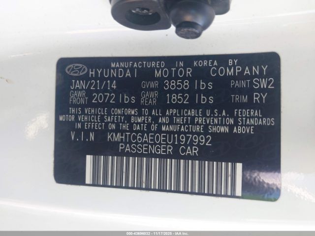 2014 HYUNDAI VELOSTER KMHTC6AE0EU197992 Photo 8