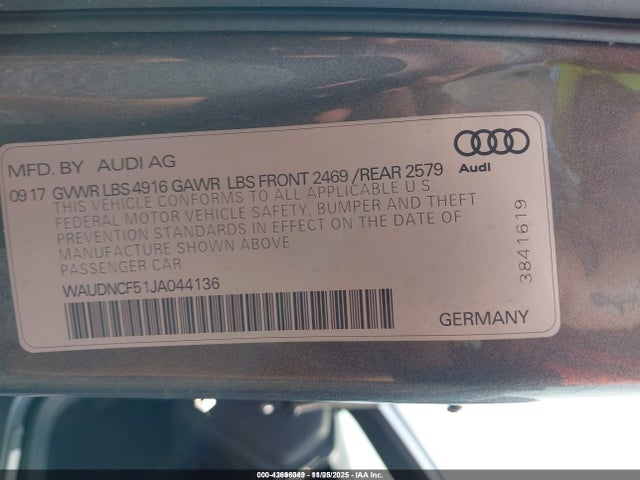 2018 AUDI A5 WAUDNCF51JA044136 Photo 8