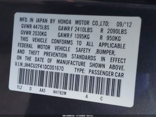 2013 ACURA TSX JH4CU2F41DC001670 Photo 8