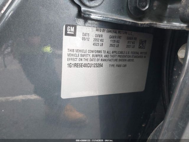 2012 CHEVROLET VOLT 1G1RE6E4XCU123284 Photo 8