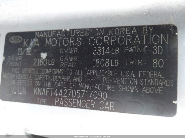 2013 KIA FORTE KNAFT4A27D5717090 Photo 8