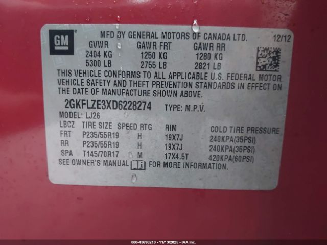 2013 GMC TERRAIN 2GKFLZE3XD6228274 Photo 8