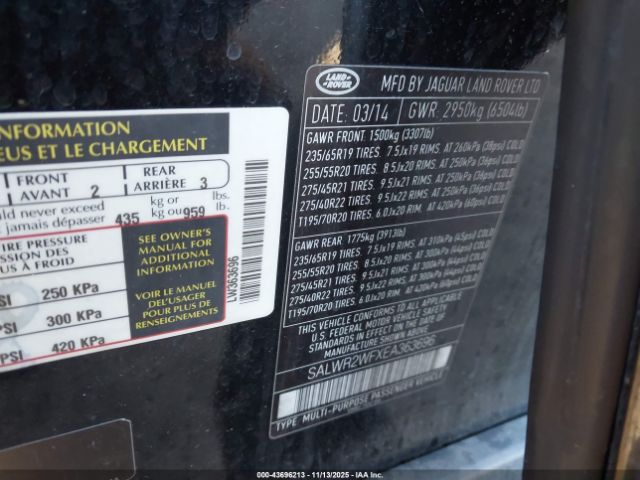 2014 LAND ROVER RANGE ROVER SPORT SALWR2WFXEA363696 Photo 8