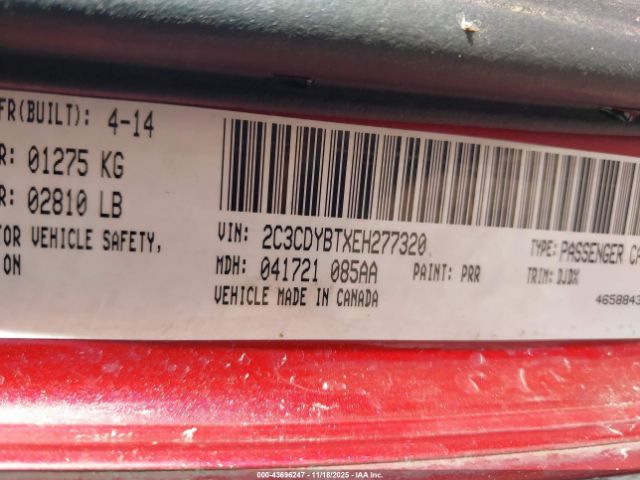 2014 DODGE CHALLENGER 2C3CDYBTXEH277320 Photo 8