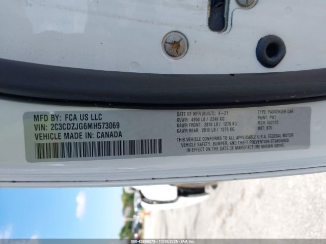 2021 DODGE CHALLENGER 2C3CDZJG6MH573069 Photo 8