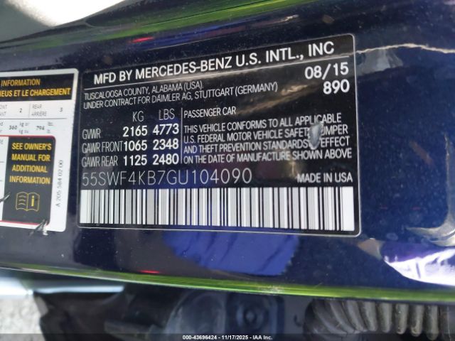 2016 MERCEDES-BENZ C 300 55SWF4KB7GU104090 Photo 8