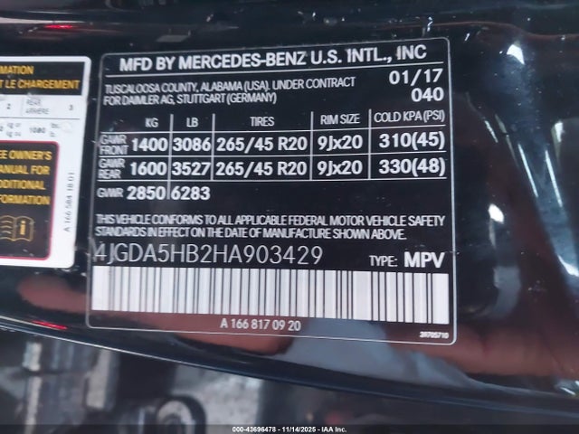 4JGDA5HB2HA903429 Mercedes-Benz Gle 350 4matic