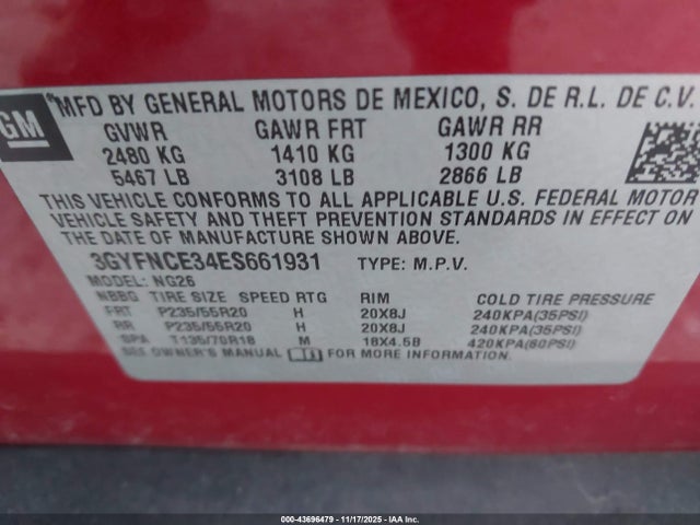 2014 CADILLAC SRX 3GYFNCE34ES661931 Photo 8