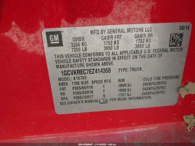 2014 CHEVROLET SILVERADO 1500 1GCVKREC7EZ414368 Photo 8