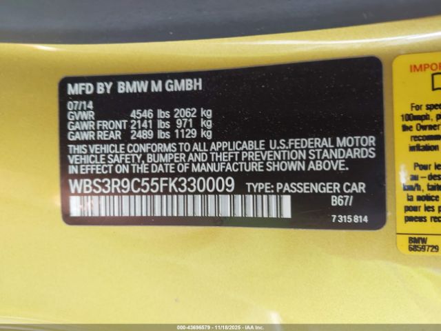 2015 BMW M4 WBS3R9C55FK330009 Photo 8