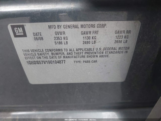 2009 CADILLAC CTS 1G6DS57V190104877 Photo 8