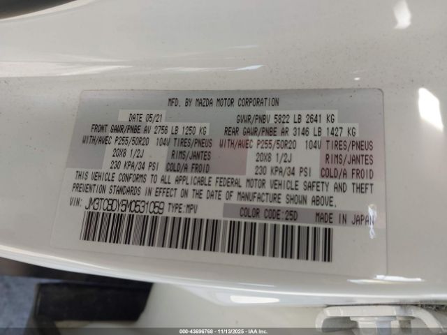 2021 MAZDA CX-9 JM3TCBDY5M0531059 Photo 8