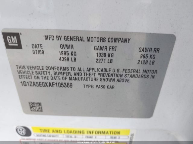 2010 CHEVROLET MALIBU 1G1ZA5E0XAF105369 Photo 8