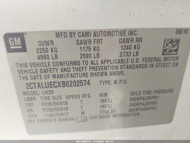 2011 GMC TERRAIN 2CTALUECXB6202574 Photo 8
