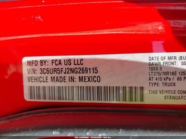 2022 RAM 2500 3C6UR5FJ2NG269115 Photo 8