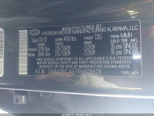 2023 HYUNDAI TUCSON 5NMJECAE7PH178628 Photo 8