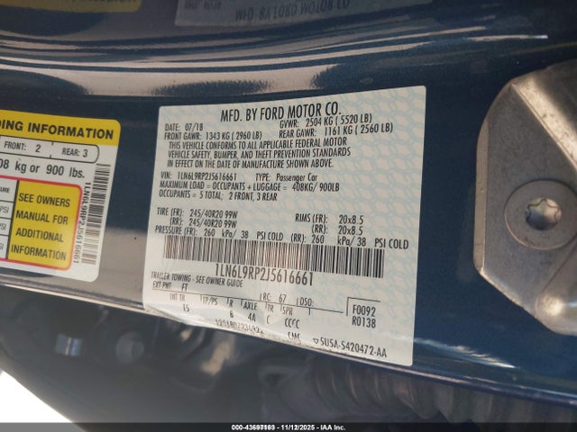 1LN6L9RP2J5616661 Lincoln Continental Reserve