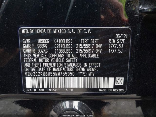 2021 HONDA HR-V 3CZRU6H55MM755950 Photo 8