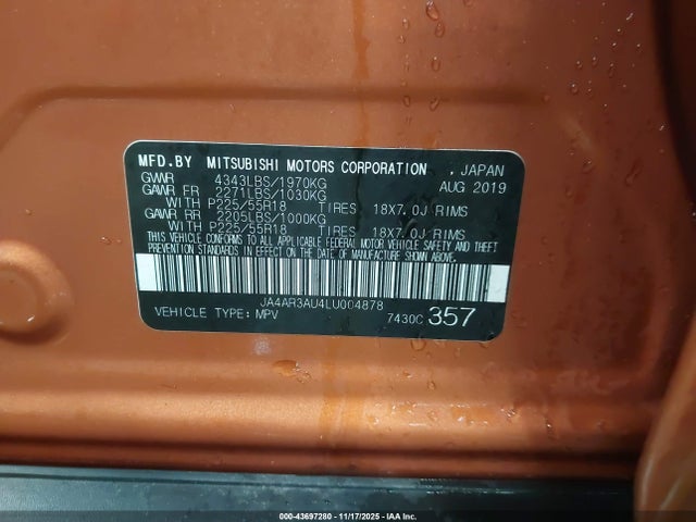 2020 MITSUBISHI OUTLANDER SPORT JA4AR3AU4LU004878 Photo 8