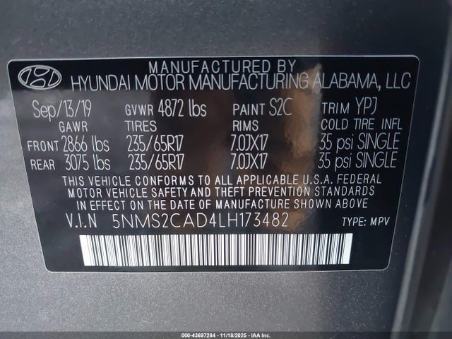 Hyundai Santa Fe Se 2020 5NMS2CAD4LH173482 Image 9