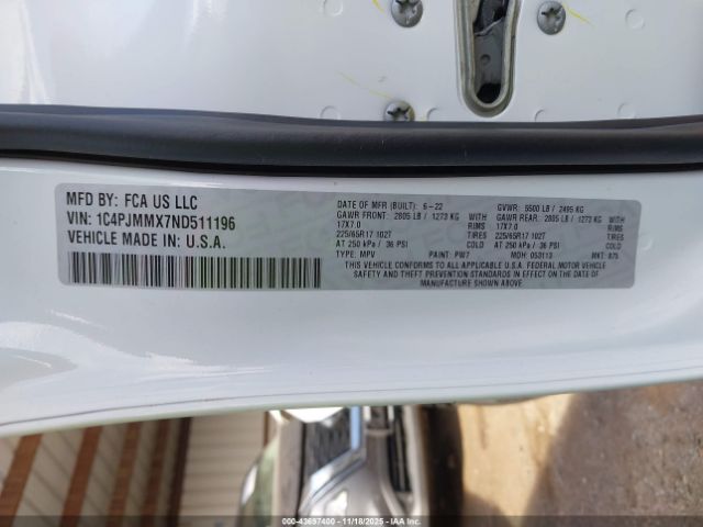 2022 JEEP CHEROKEE 1C4PJMMX7ND511196 Photo 8