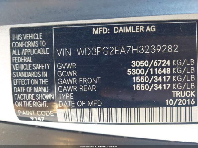 2017 MERCEDES-BENZ METRIS WD3PG2EA7H3239282 Photo 8
