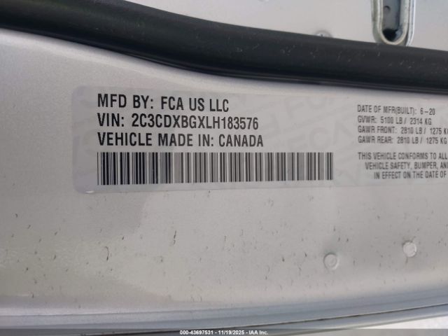 2020 DODGE CHARGER 2C3CDXBGXLH183576 Photo 8