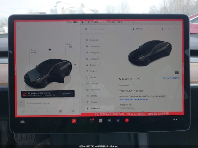 Aukcja sprzedaży 2023 Tesla Model 3 Rear-wheel Drive, vin: 5YJ3E1EA4PF694208, numer aukcji: 43697743