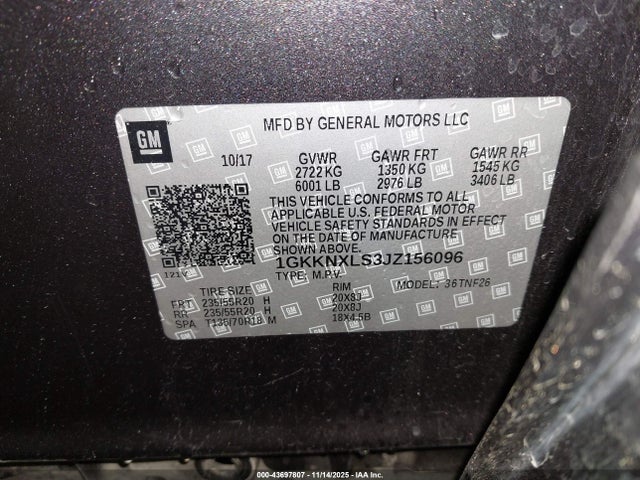 1GKKNXLS3JZ156096 GMC Acadia Denali