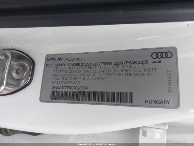 2016 AUDI A3 WAUA7GFF0G1028354 Photo 8