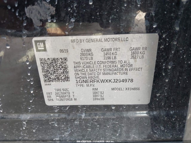 1GNERFKWXKJ294978 Chevrolet Traverse Ls