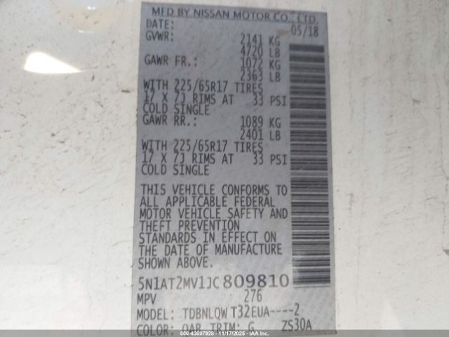 2018 NISSAN ROGUE 5N1AT2MV1JC809810 Photo 8