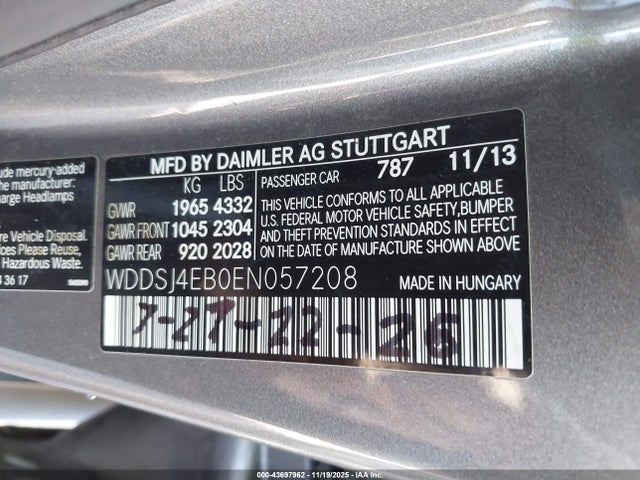Mercedes-Benz CLA 250 2014 WDDSJ4EB0EN057208 Image 9
