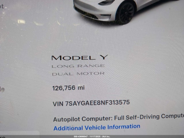 2022 TESLA MODEL Y 7SAYGAEE8NF313575 Photo 6