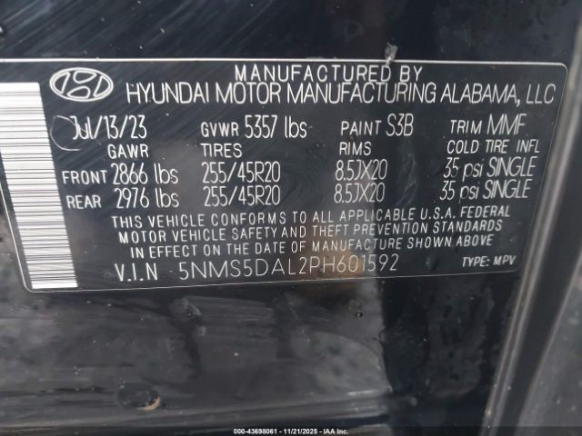 2023 HYUNDAI SANTA FE 5NMS5DAL2PH601592 Photo 8