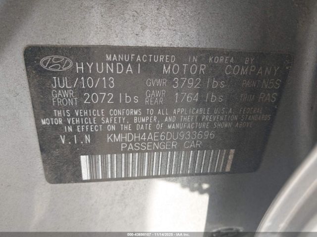 2013 HYUNDAI ELANTRA KMHDH4AE6DU933696 Photo 8