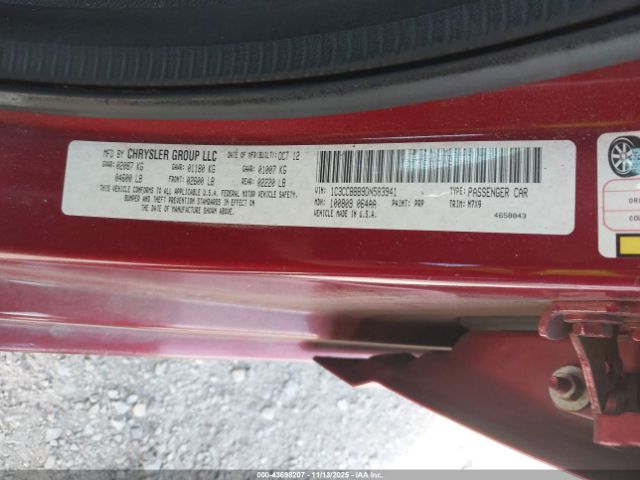 2013 CHRYSLER 200 1C3CCBBB9DN583941 Photo 8