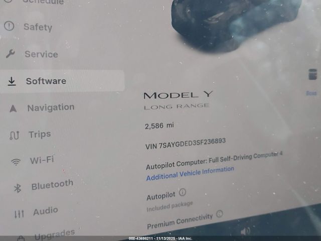 2025 TESLA MODEL Y 7SAYGDED3SF236893 Photo 6