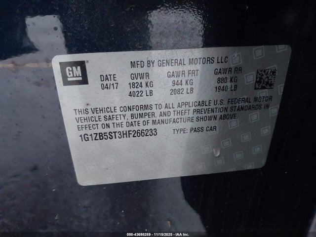 1G1ZB5ST3HF266233 Chevrolet MALIBU LS