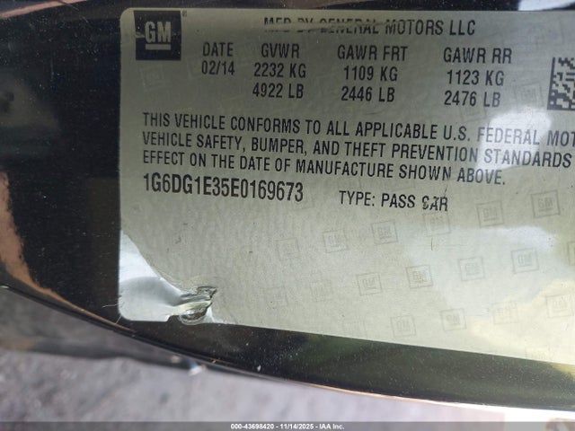 2014 CADILLAC CTS 1G6DG1E35E0169673 Photo 8