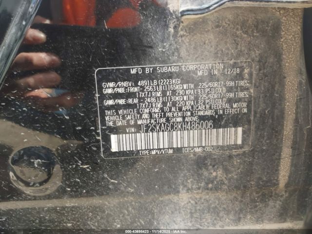 2019 SUBARU FORESTER JF2SKAGC8KH486006 Photo 8