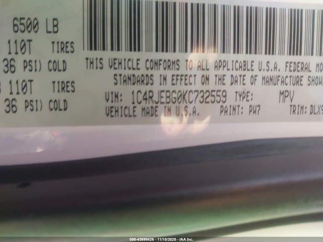 1C4RJEBG0KC732559 Jeep Grand Cherokee Limited 4x2