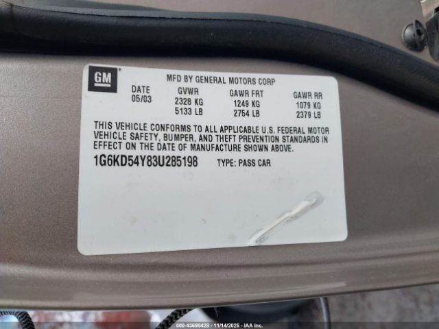 2003 CADILLAC DEVILLE 1G6KD54Y83U285198 Photo 8