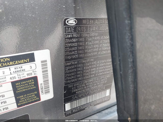 2016 LAND ROVER RANGE ROVER SPORT SALWR2VF0GA636214 Photo 8