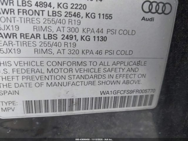 2015 AUDI Q3 WA1GFCFS9FR005770 Photo 8