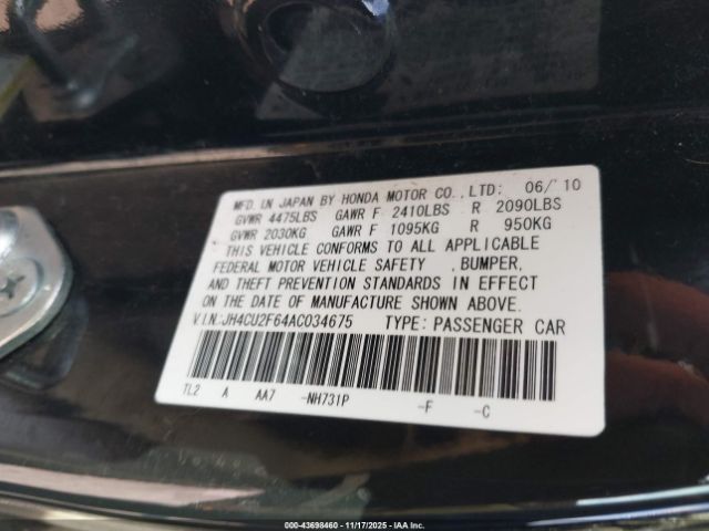 2010 ACURA TSX JH4CU2F64AC034675 Photo 8