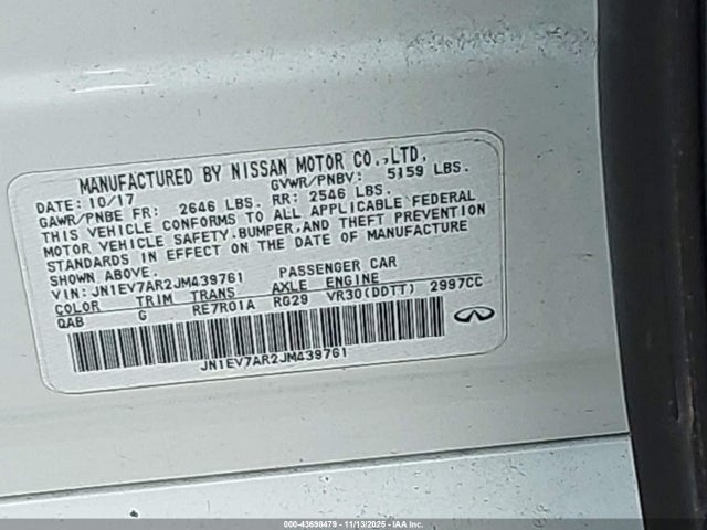 2018 INFINITI Q50 JN1EV7AR2JM439761 Photo 8