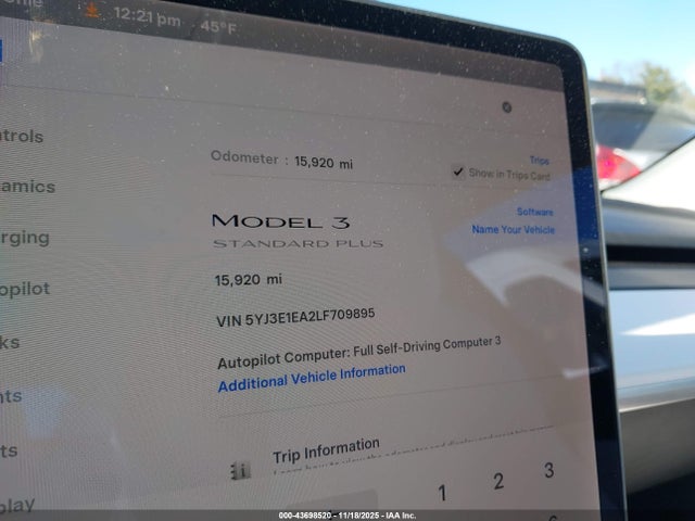 2020 TESLA MODEL 3 5YJ3E1EA2LF709895 Photo 6